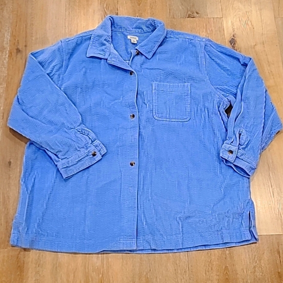 L.L. Bean Tops Ll Bean Blue Corduroy Button Down Shirt Poshmark